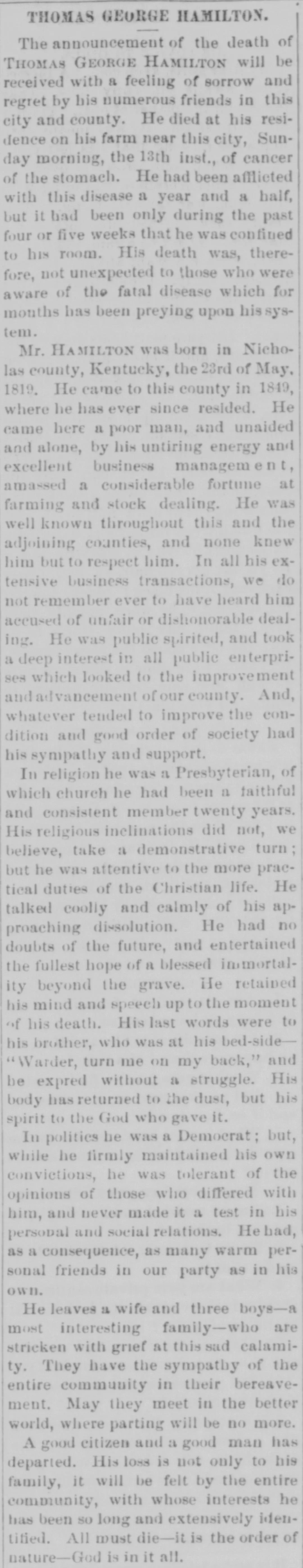Example of a full newspaper obituary with life story, family details, and personal history, helpful for genealogy and finding ancestors