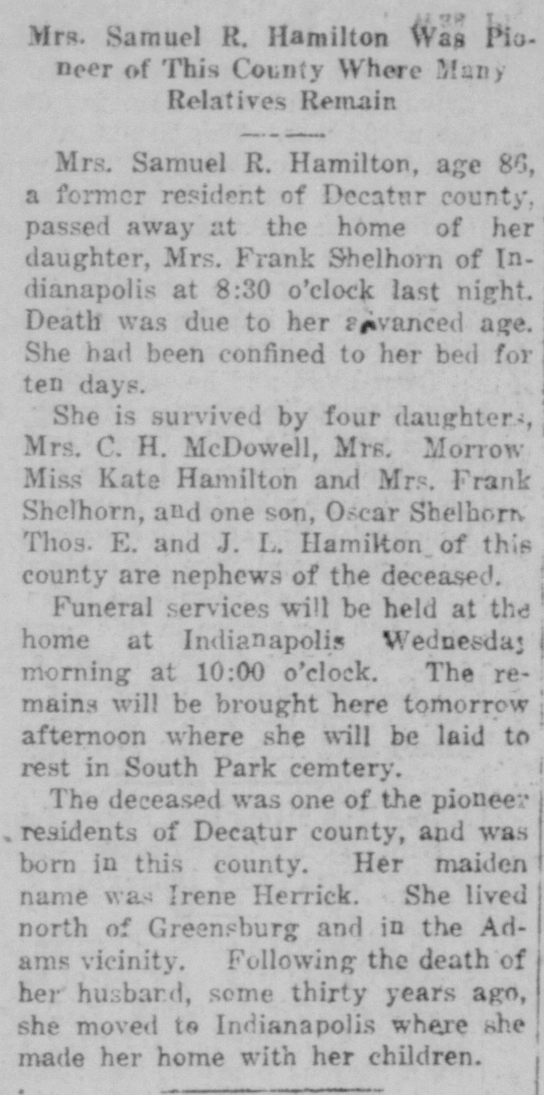 Historical newspaper obituary listing family members and life details, showing how obituaries reveal genealogy clues for ancestors