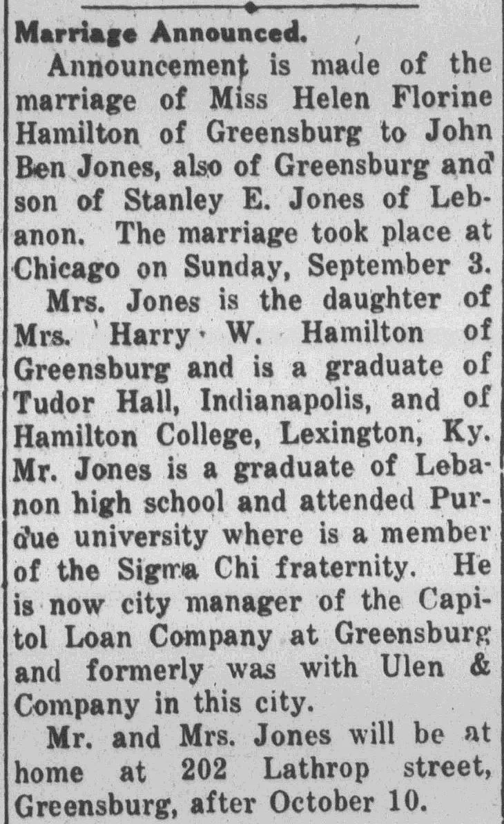 vintage newspaper marriage announcement example for genealogy research with names family details and wedding information