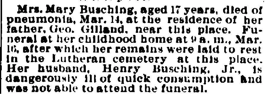 Old newspaper obituary using relationship phrases and “near this place” location wording to identify individuals in genealogy research