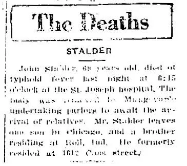 Blurry obituary newspaper clipping showing faded text and difficult-to-read print
