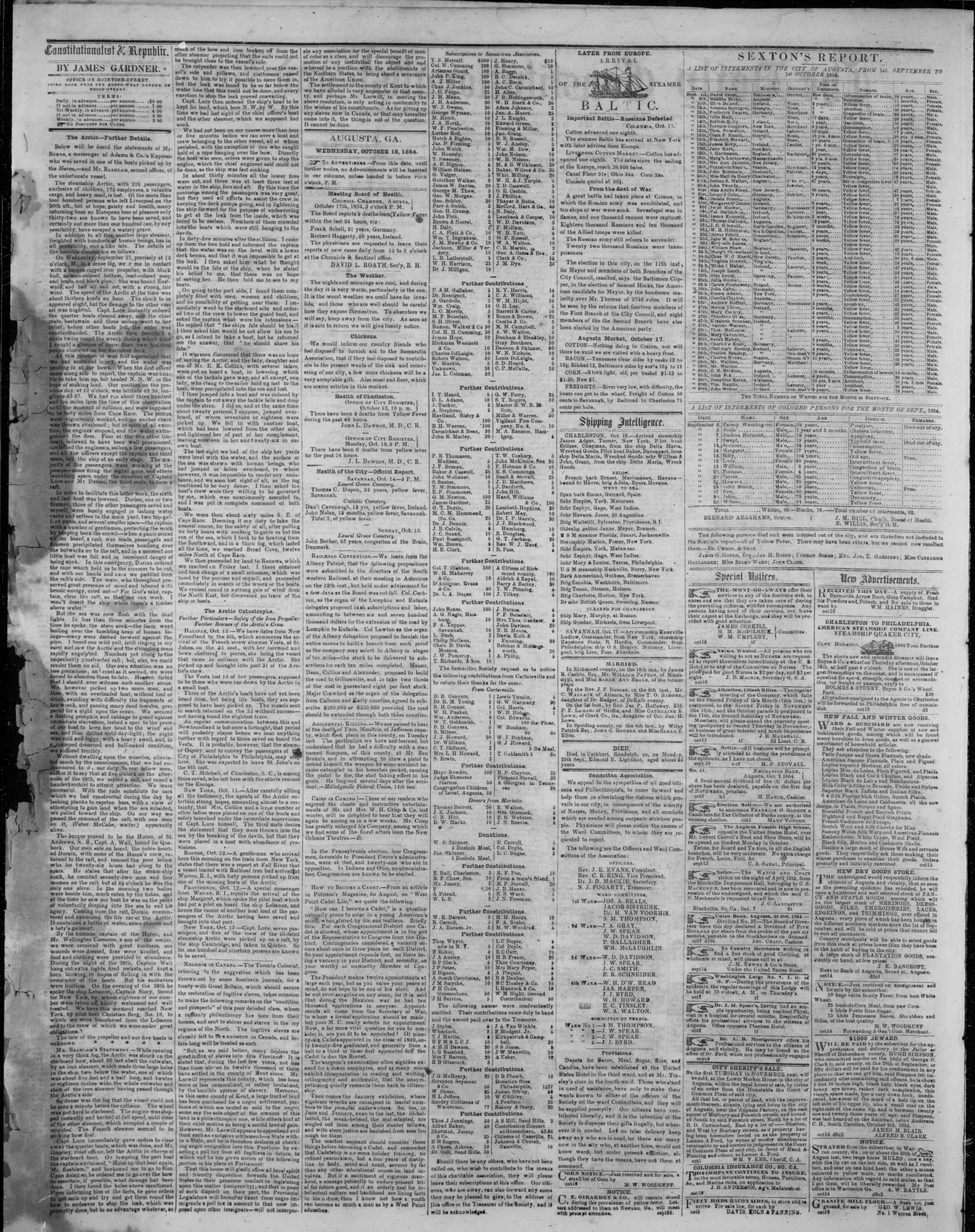 Full historical newspaper page with dense columns, small notices, advertisements, and lists, showing why OCR may miss names in crowded layouts.