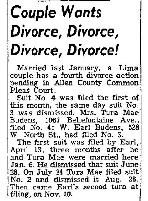 Newspaper clipping from the Bar Harbor Times, May 24, 1922, with the headline "Divorces Decreed in Hancock County," listing multiple divorce cases with grounds including cruel and abusive treatment, utter desertion, and neglect to provide maintenance.