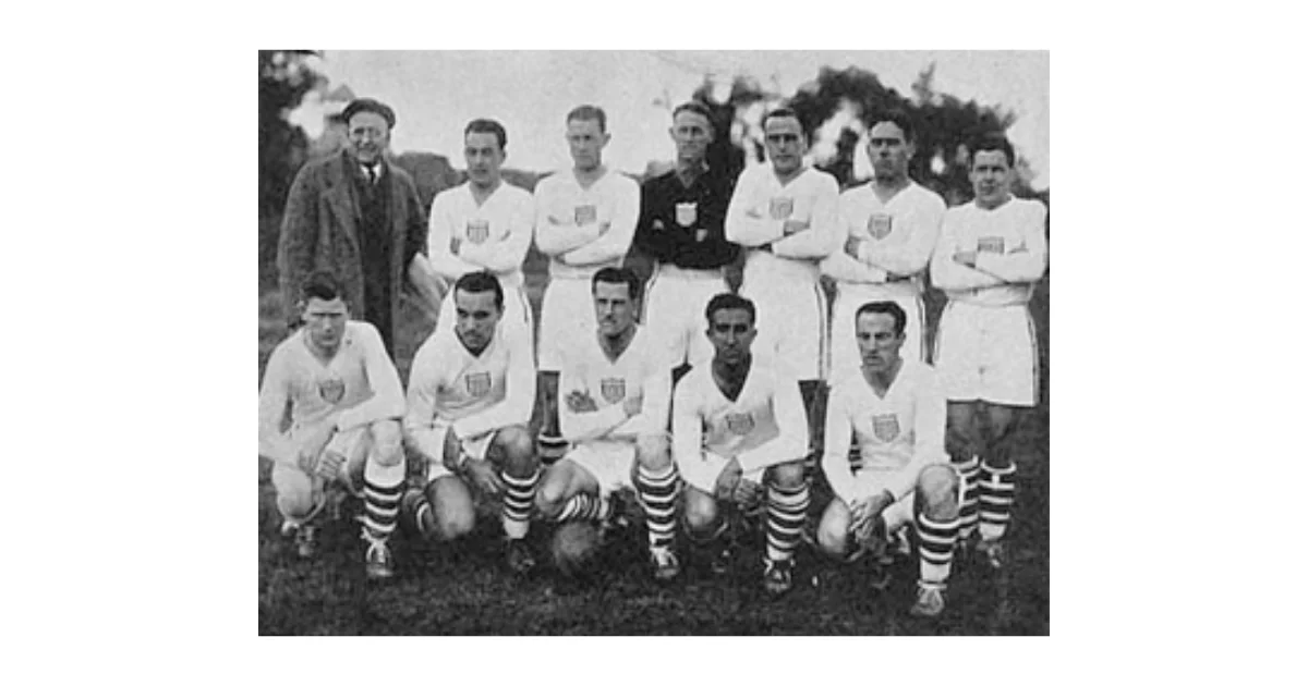 The United States men's national soccer team photographed at the 1930 FIFA World Cup in Uruguay, the first World Cup ever held