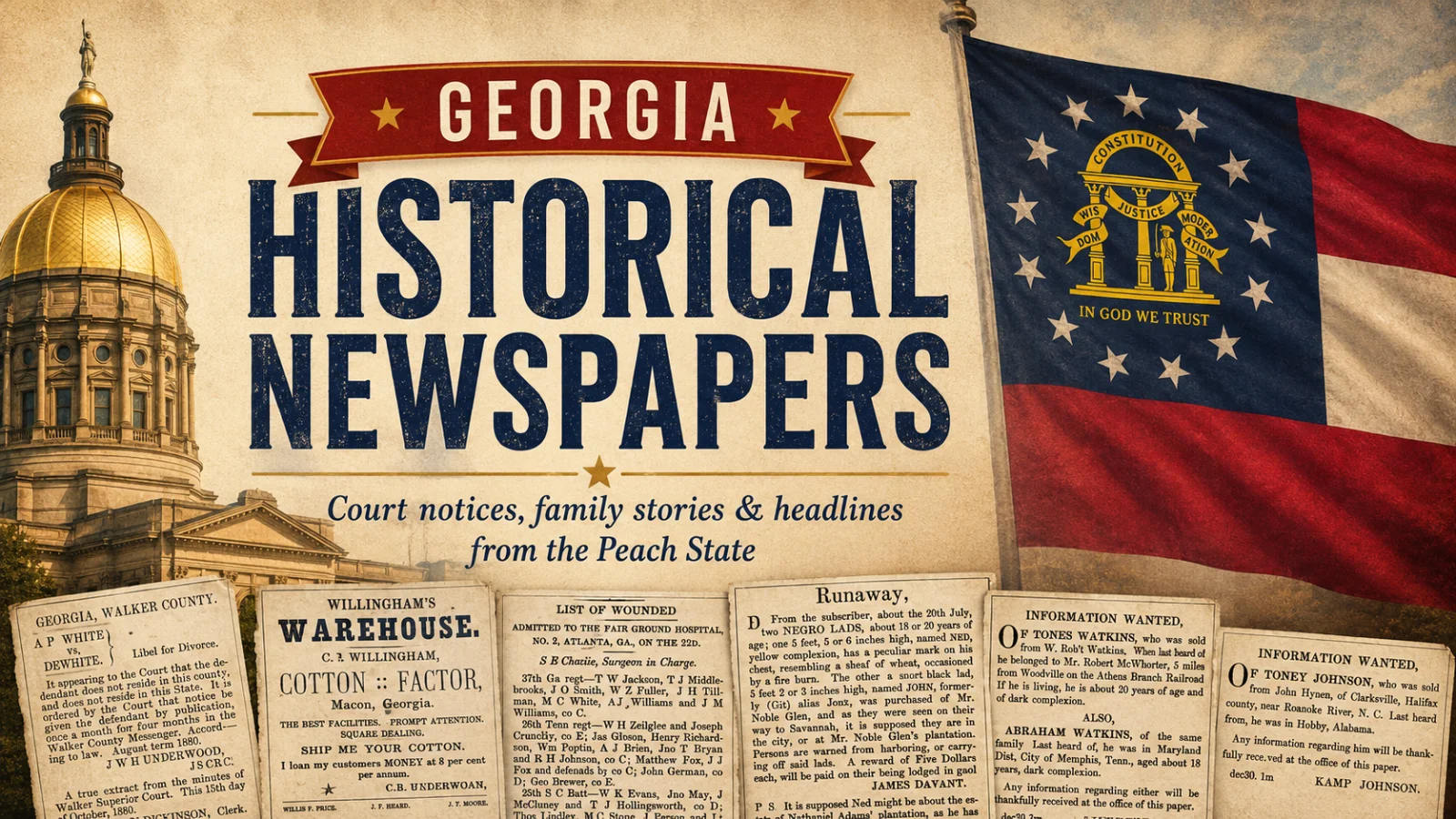 Georgia Newspaper Archives: How to Find Ancestors Through Civil War Records, Freedmen's Notices, and Small-Town News
