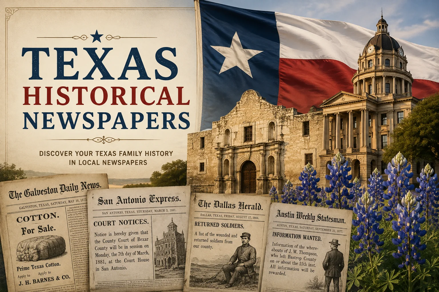 Texas Newspaper Archives for Genealogy: How to Find Your Ancestors in Local Papers