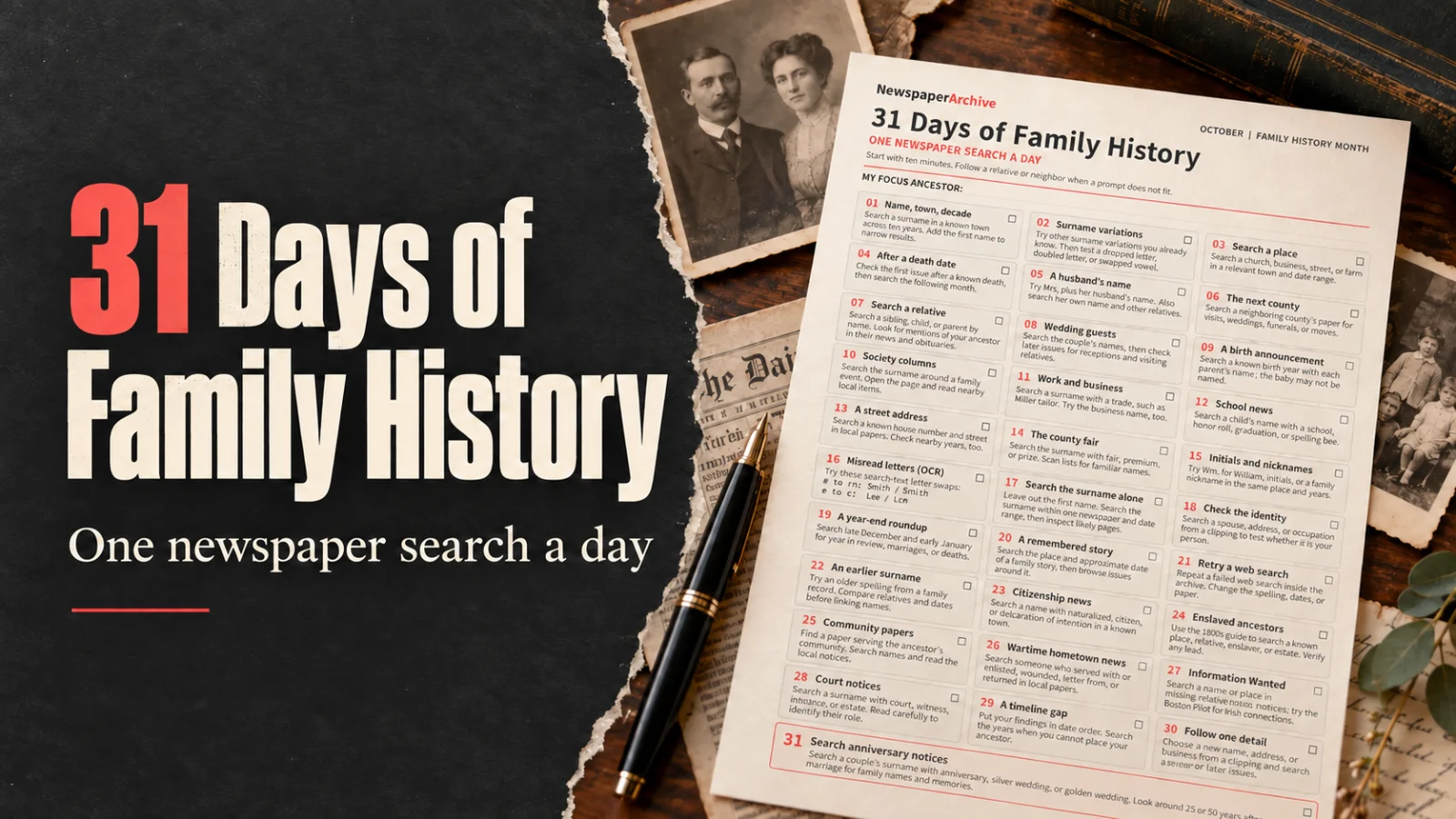 31 Days of Family History: One Newspaper Search a Day