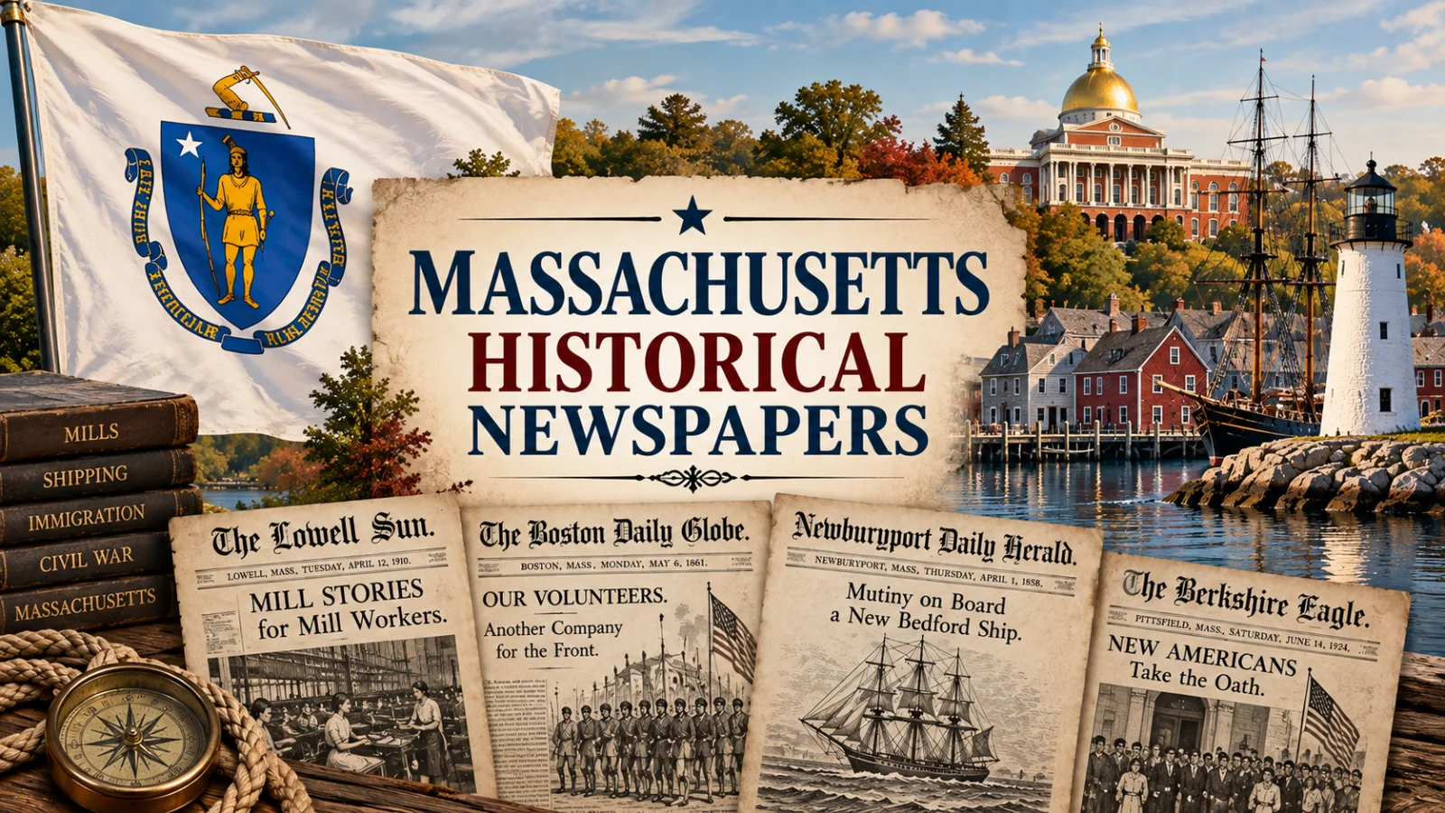Massachusetts Newspaper Archives: Trace Industry, Immigration, Disasters, and War Through Local Papers